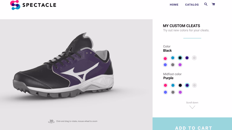 Spectacle footwear builder UI