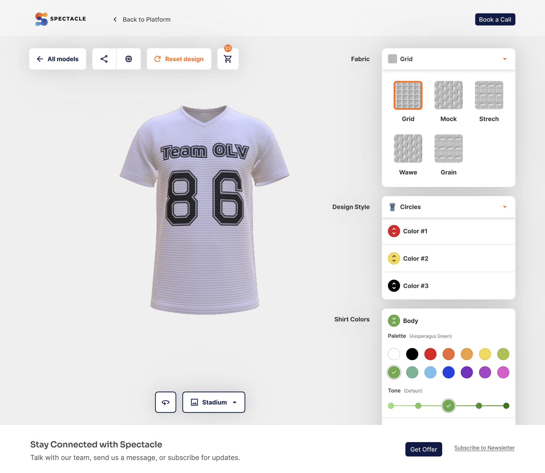 Spectacle 3D product builder interface